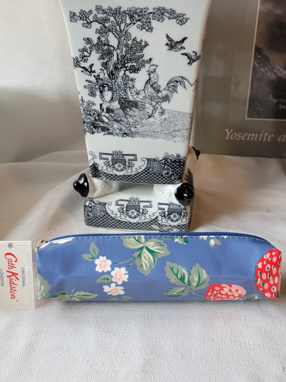 Cath Kidston Blue Strawberry Floral Pouch